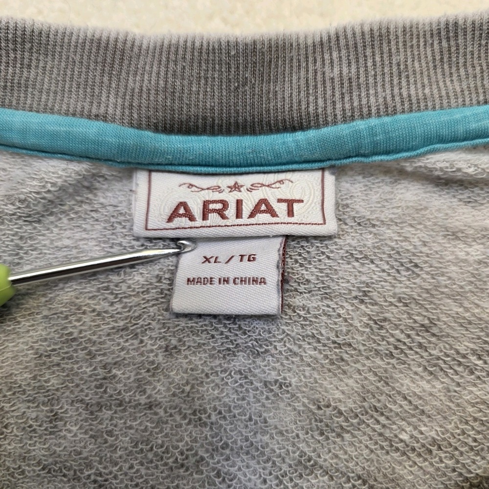 Ariat Women XL Native American Headdress Long Sleeve Top Rustic‎ Gray - Picture 5 of 8